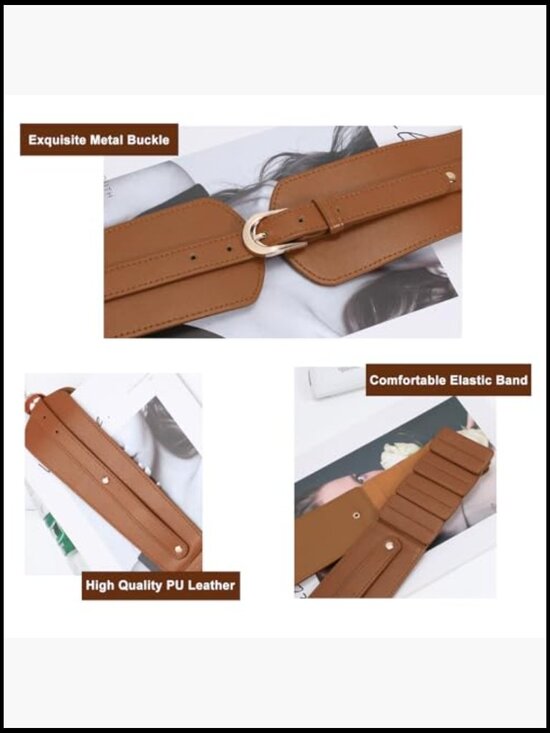 Wide Elastic Waist Stretch Cinch Belt for Dresses Ladies 2.4\